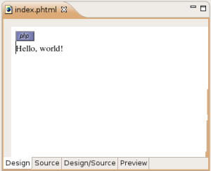 Mode design de l'éditeur HTML