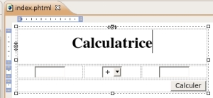 Interface HTML de la calculatrice